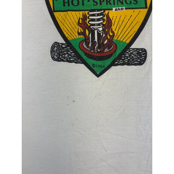 Vintage 80s Aspencade Hot Springs Ark Graphic T Shirt Mens Large White Black - Picture 4 of 7